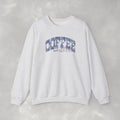 Coffee Weather Distressed Trendy Gildan Unisex Heavy Blend™ Crewneck Sweatshirt for Autumn, Fall