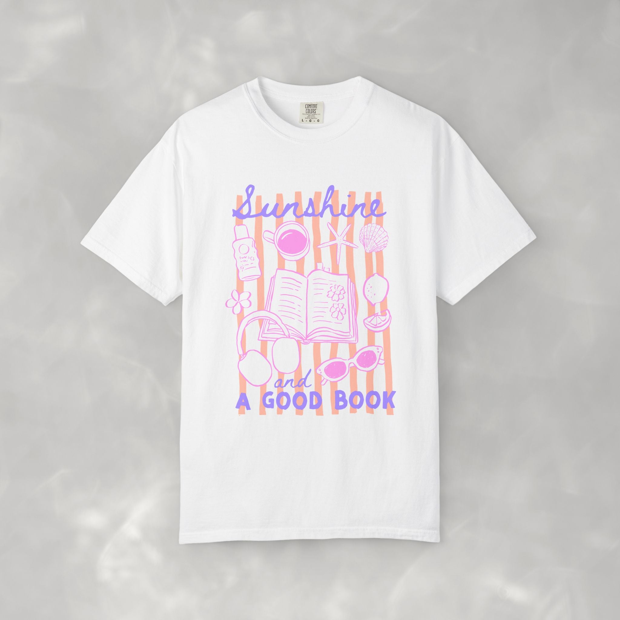Sunshine and a Good Book, Book Lover Comfort Colors Tee