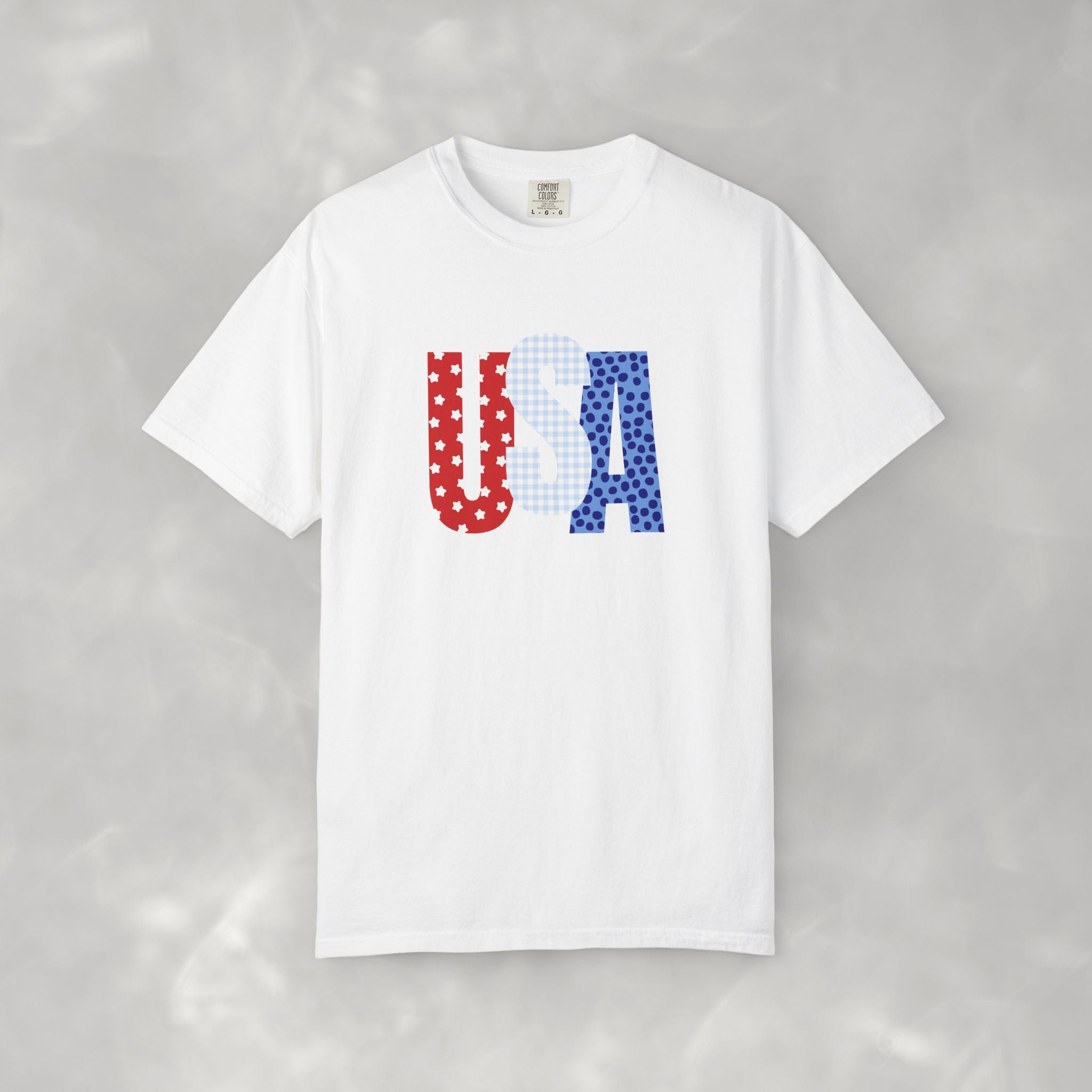 USA CC Tee, Cute 4th of July T-shirt for Women, Comfort Colors