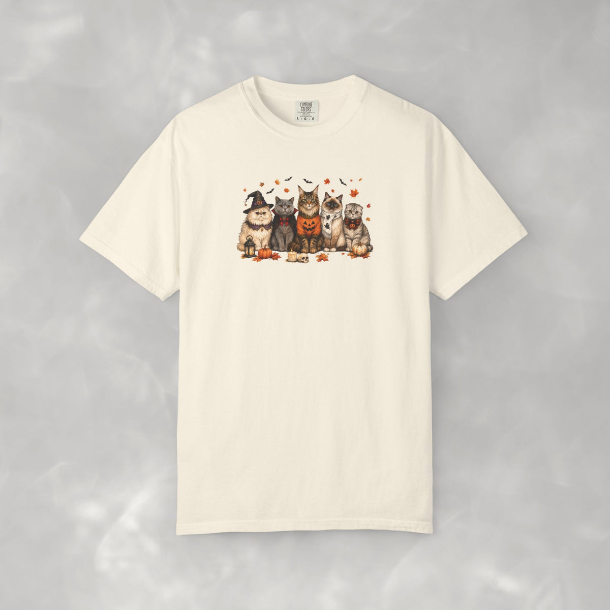Retro Cats in Halloween Costumes Unisex Comfort Colors Tee