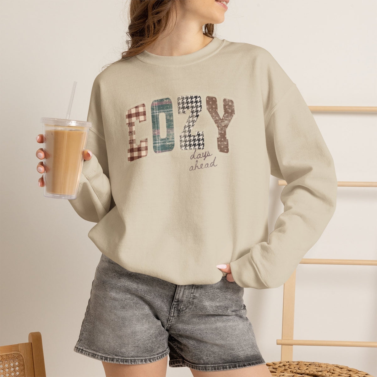 Cozy Days Ahead Cute Trendy Gildan Unisex Heavy Blend™ Crewneck Sweatshirt for Autumn, Fall, Thanksgiving