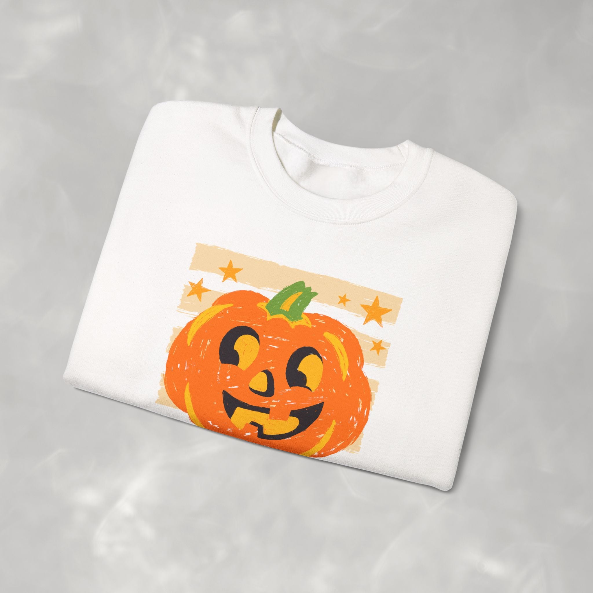 Happy Jack-O-Lantern, Striped Halloween Unisex Heavy Blend™ Crewneck Sweatshirt