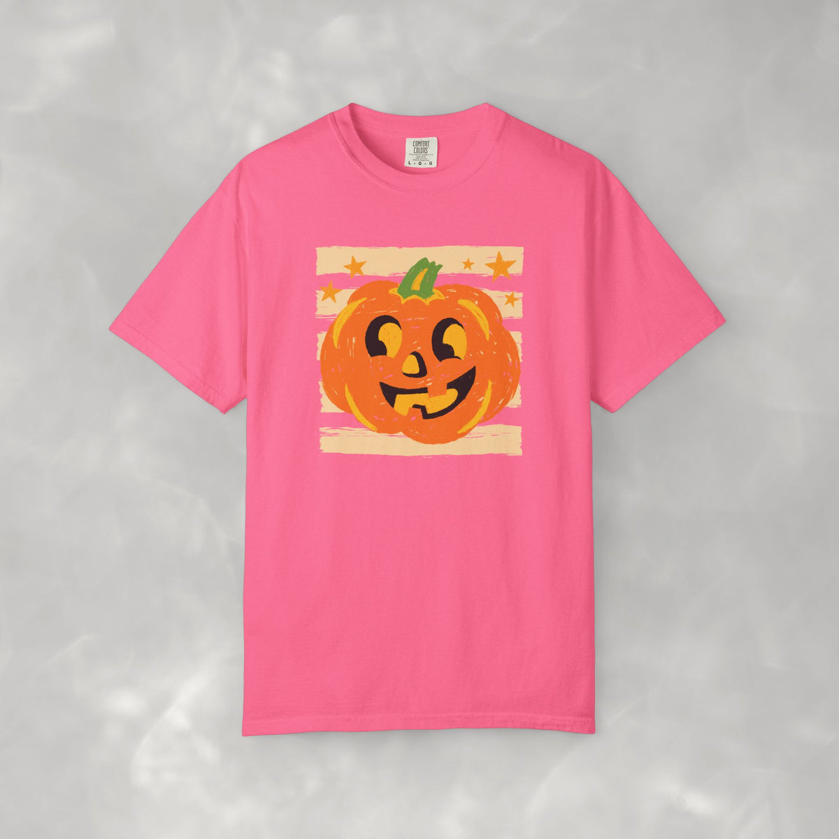 Happy Jack-O-Lantern, Striped Halloween Comfort Colors Unisex Garment-Dyed T-shirt