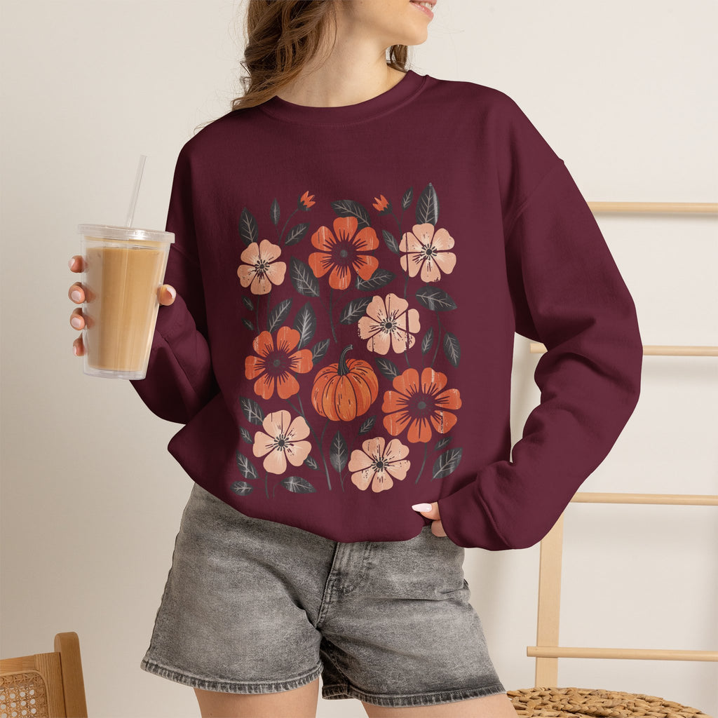 Vintage Autumn, Retro Fall Gildan Unisex Heavy Blend™ Crewneck Sweatshirt