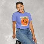 Happy Jack-O-Lantern, Striped Halloween Comfort Colors Unisex Garment-Dyed T-shirt