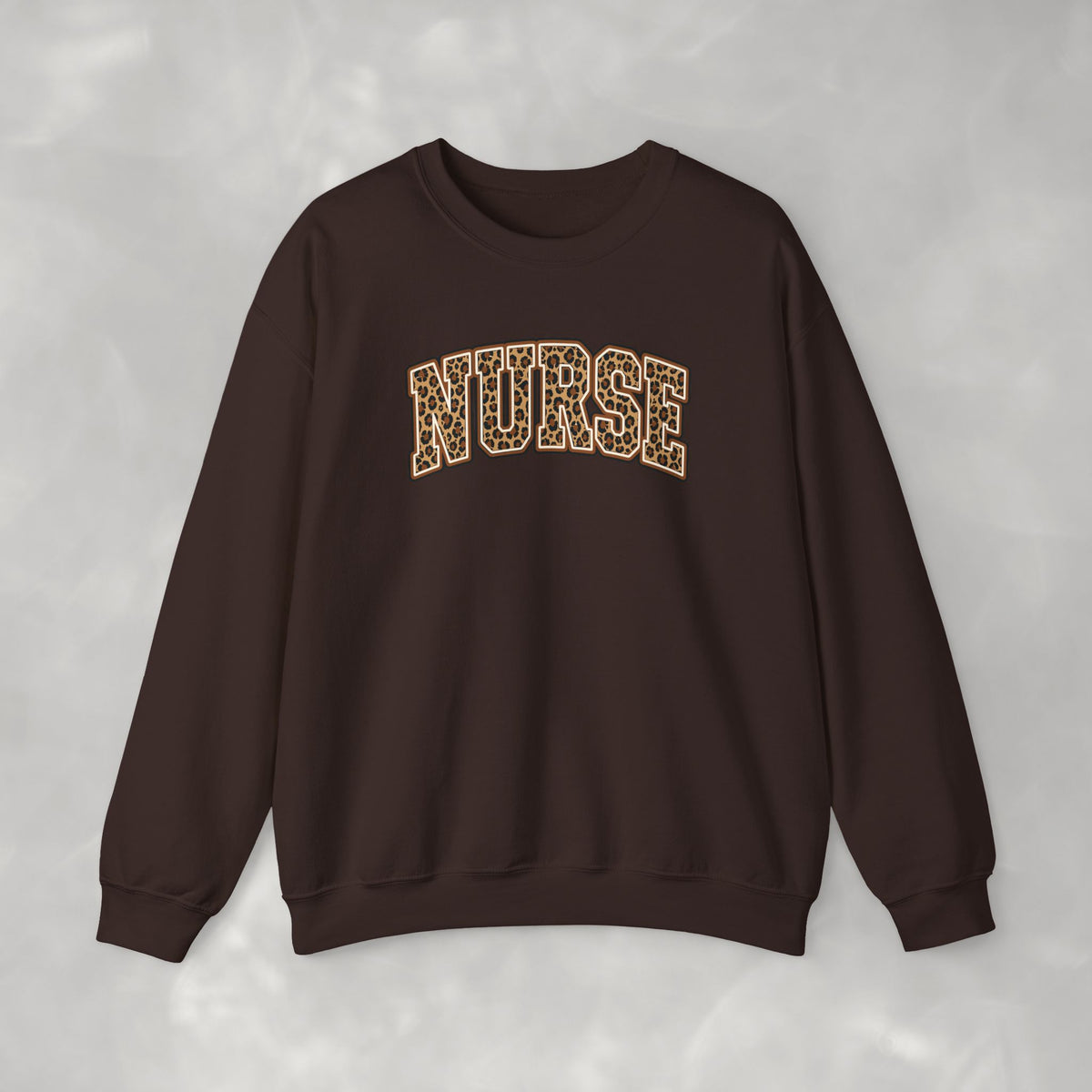 Leopard Print Varsity Nurse Gildan Unisex Heavy Blend™ Crewneck Sweatshirt