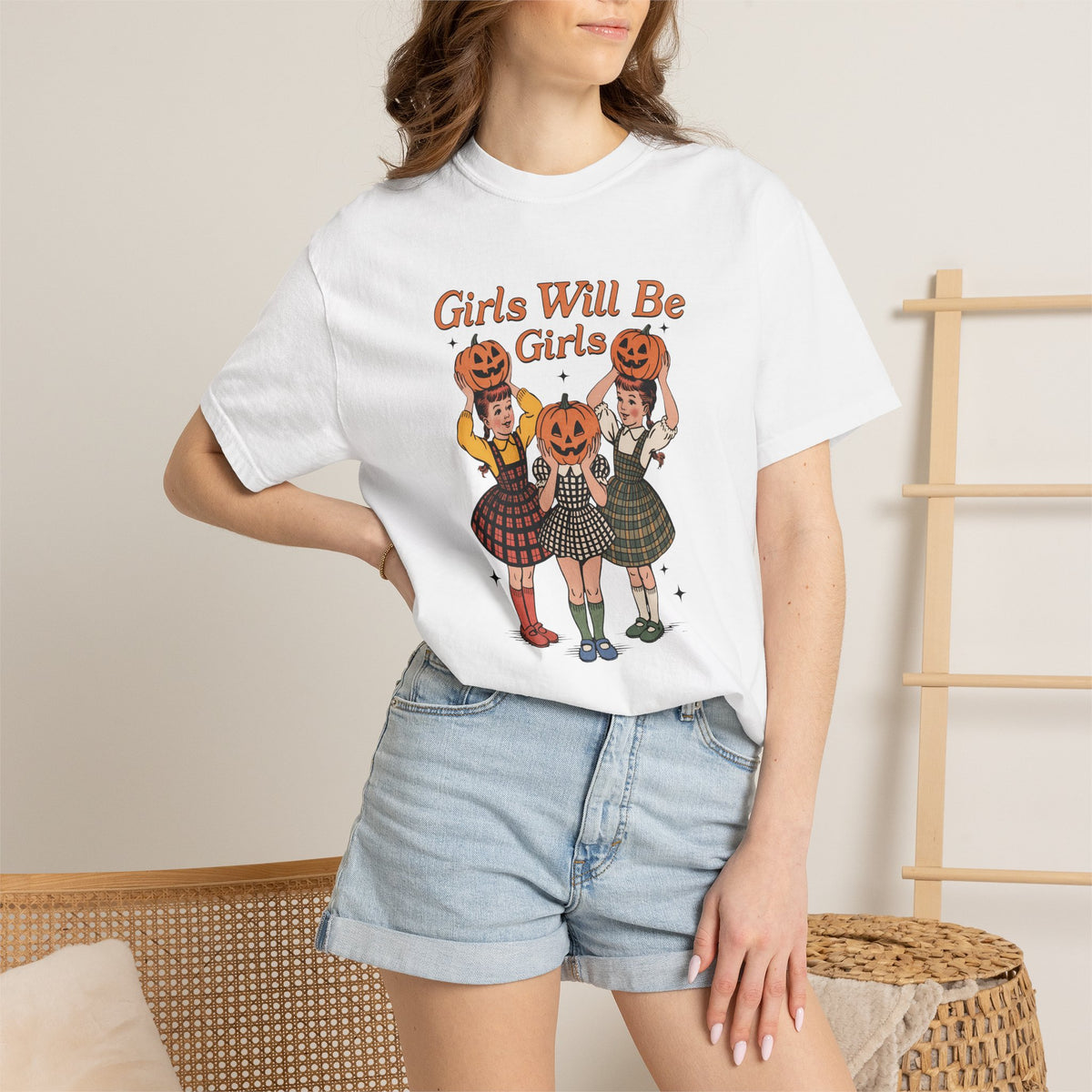 Girls Will Be Girls, Funny Retro Vintage Halloween Comfort Colors Tee