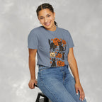 Spooky Black Cats and Jack-O-Lanterns, Unisex Comfort Colors Tee