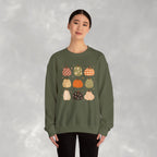 Whimsical Autumn Pumpkins Gildan Unisex Heavy Blend™ Crewneck Sweatshirt for Fall, Thanksgiving