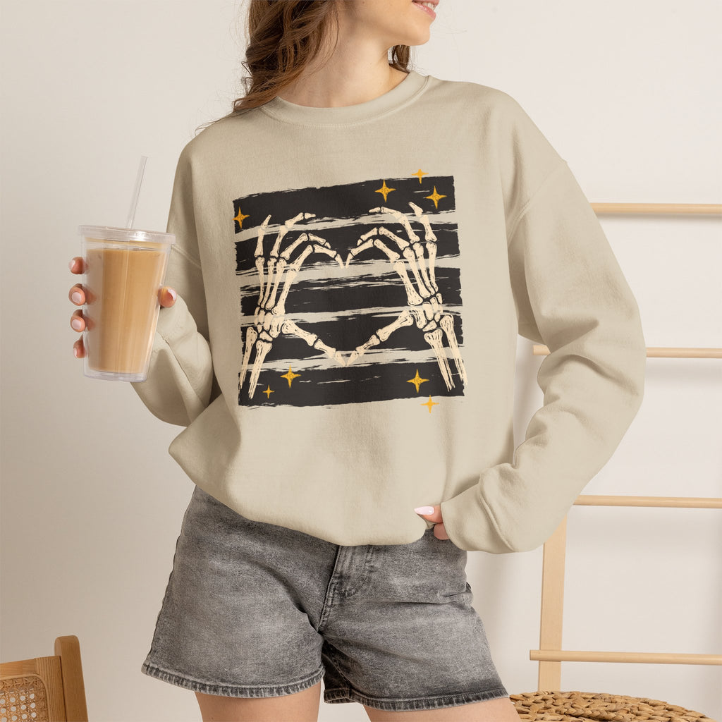 Spooky Skeleton Hands, Cute Halloween Unisex Heavy Blend™ Crewneck Sweatshirt