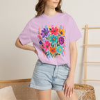 Boho Floral Stripes Comfort Colors Tee