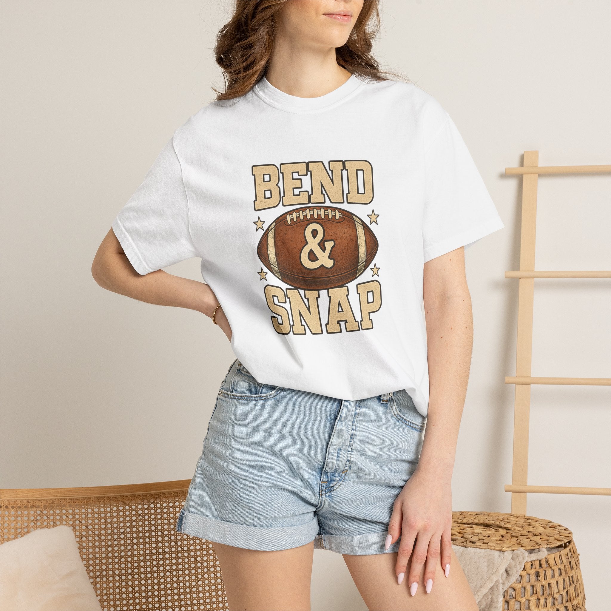 Funny Bend And Snap Football Comfort Colors Tee for Women