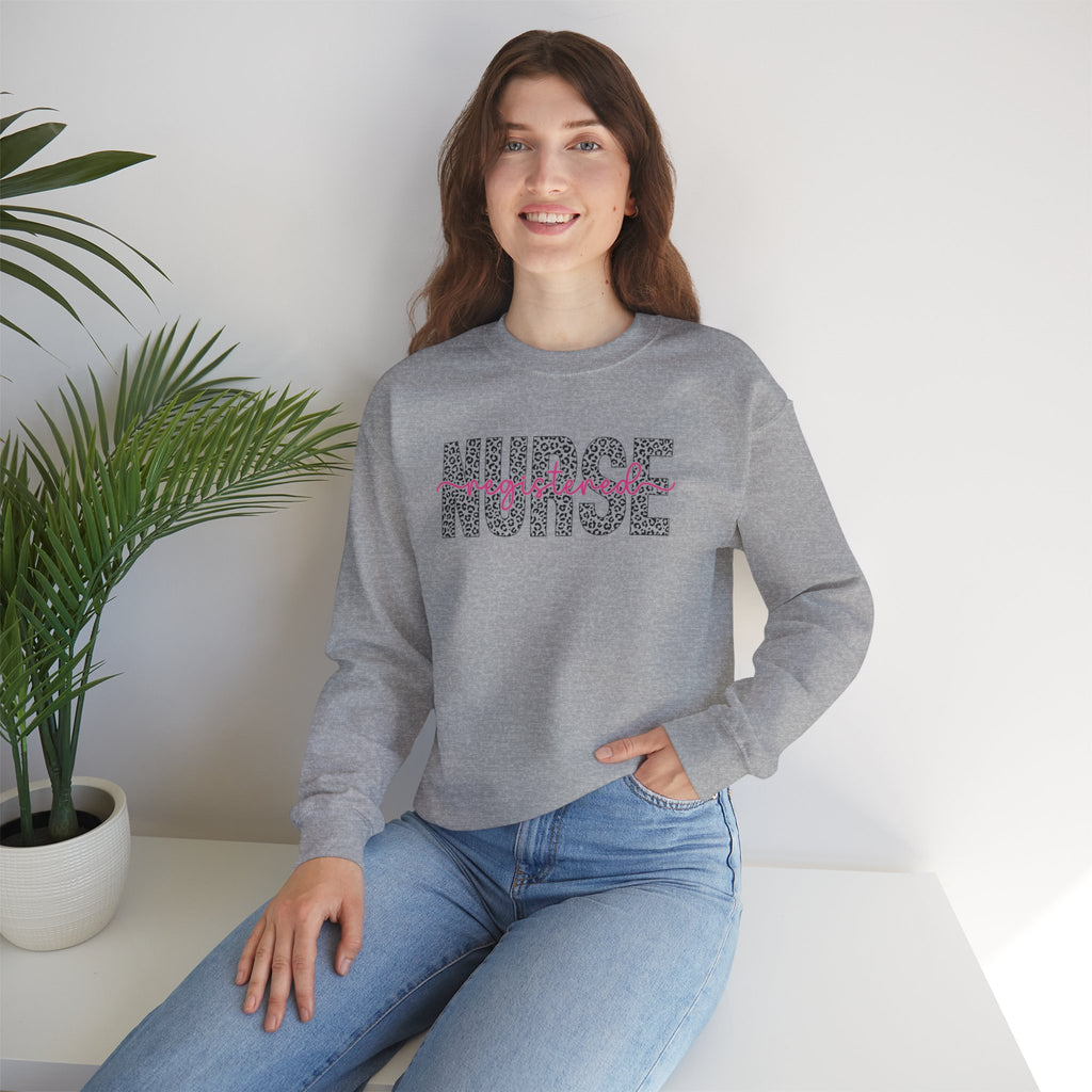 Registered Nurse Leopard Print Gildan Unisex Heavy Blend™ Crewneck Sweatshirt