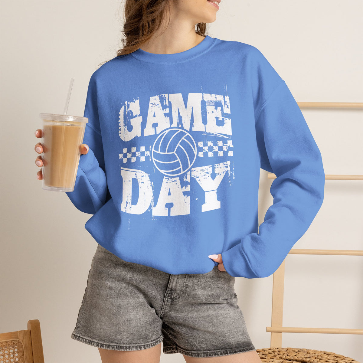 Retro Vintage Volleyball Game Day Gildan Unisex Heavy Blend™ Crewneck Sweatshirt