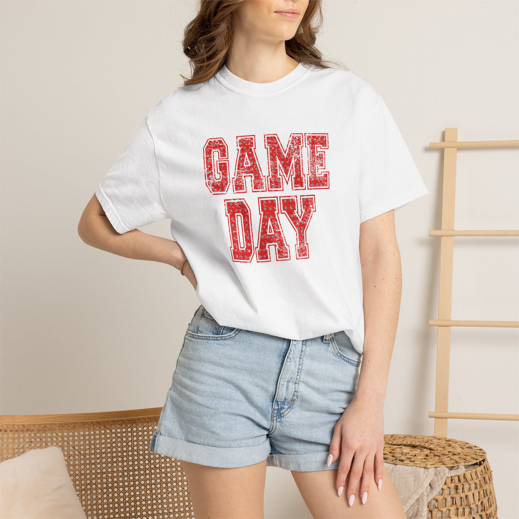 Cute Game Day, Preppy Polka Dot Comfort Colors Tee