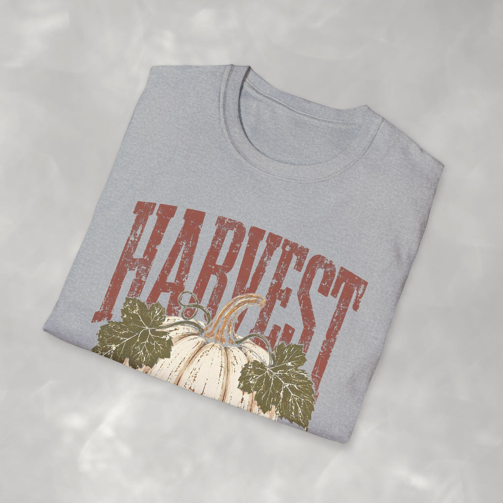 Autumn Harvest, White Pumpkin Retro Gildan Unisex Softstyle T-Shirt