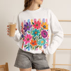 Boho Floral Striped Gildan Unisex Heavy Blend™ Crewneck Sweatshirt