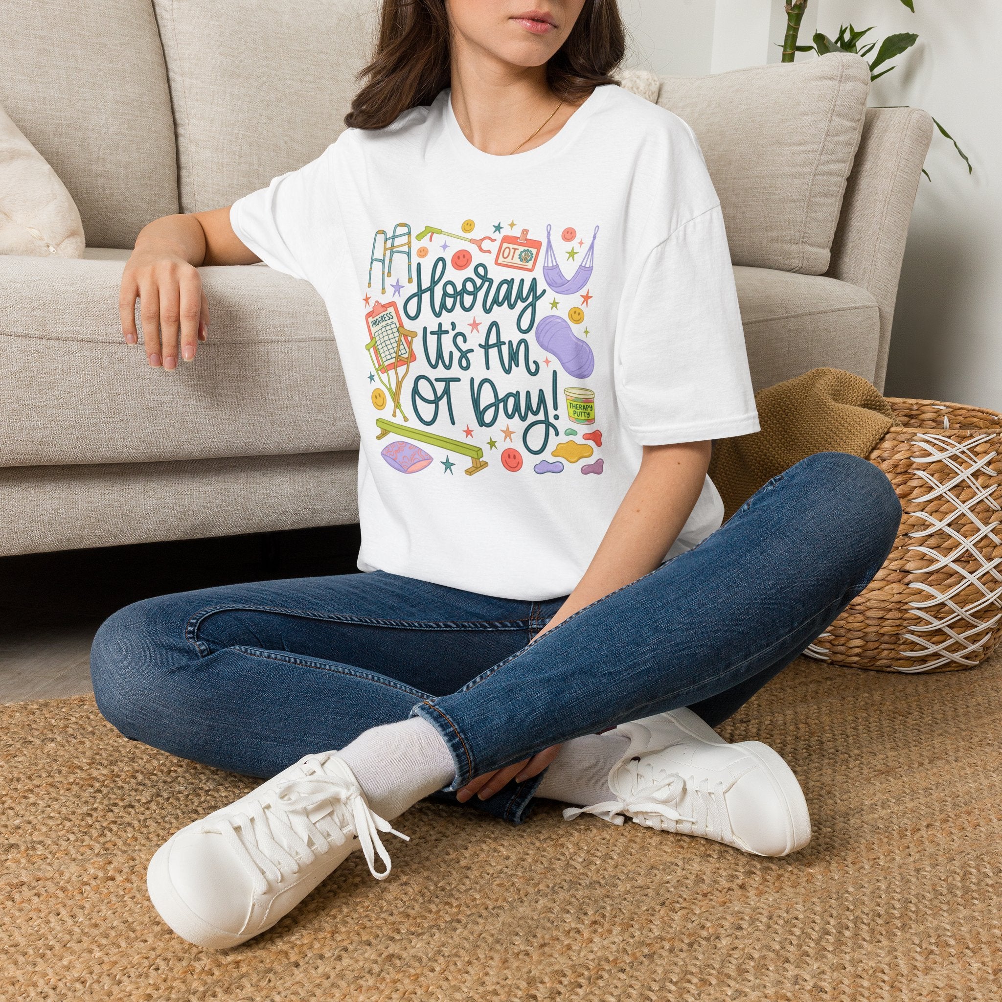 Hooray It's an OT Day, Cute, Playful, Pediatric Occupational Therapy, OTR, COTA Gildan Unisex Softstyle T-Shirt
