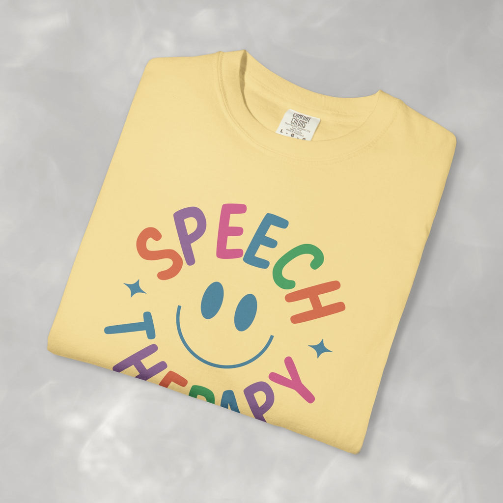 Speech Therapy, Cute Playful Smile, SLP, SLPA Comfort Colors Tee