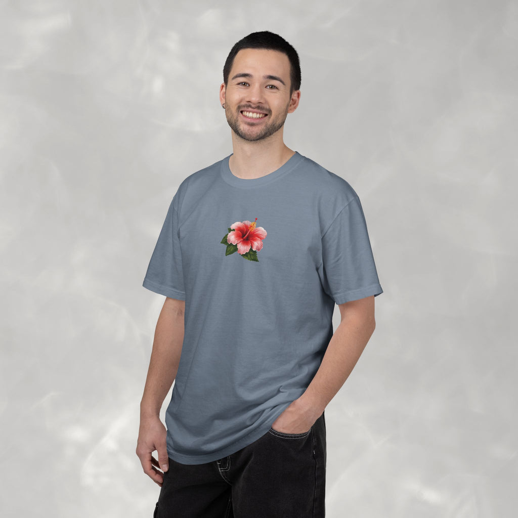Sunny Days Hibiscus Unisex CC Tee, Summer Comfort Colors T-shirt for Men and Women
