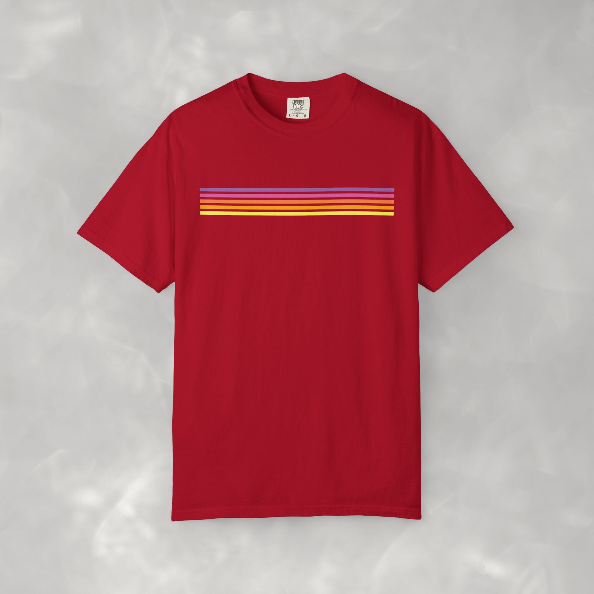 Retro Stripes Unisex CC Tee, Summer T-shirt for Men and Women