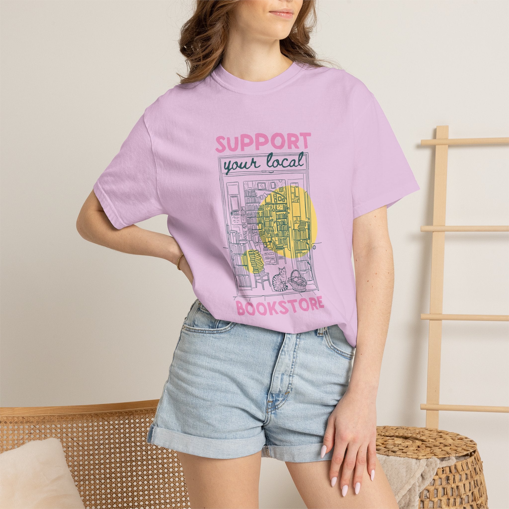 Support Your Local Book Store, Book, Reading Lover Comfort Colors Tee
