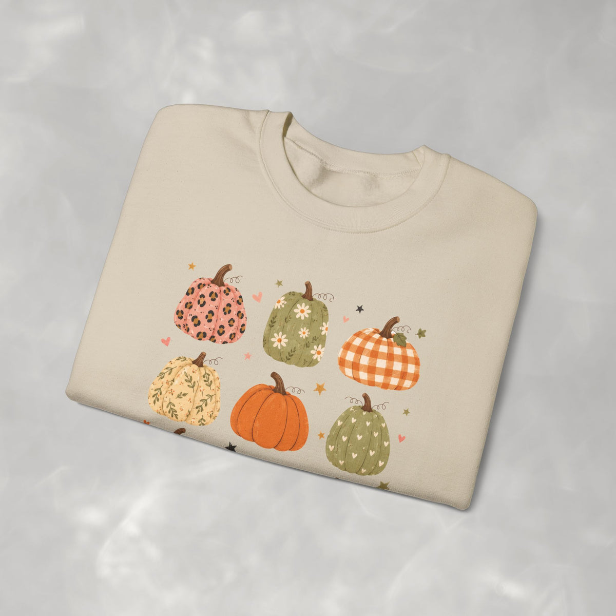 Whimsical Autumn Pumpkins Gildan Unisex Heavy Blend™ Crewneck Sweatshirt for Fall, Thanksgiving