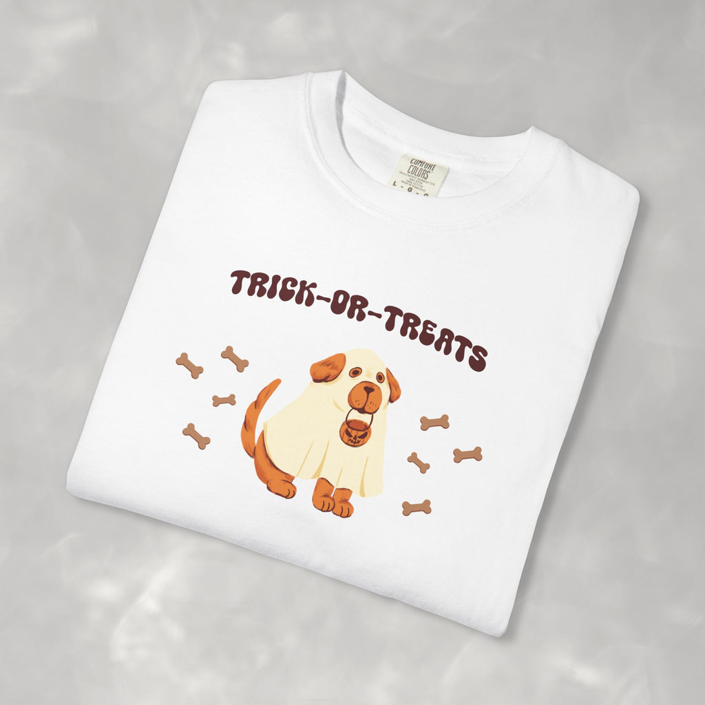 Trick-or-Treats Cute Funny Halloween Dog Lover Unisex Garment-Dyed T-shirt