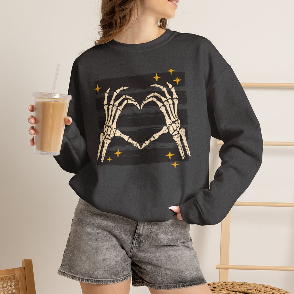 Spooky Skeleton Hands, Cute Halloween Unisex Heavy Blend™ Crewneck Sweatshirt