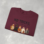No Tricks Just Chicks, Funny Halloween Chickens in Costumes, Gildan Unisex Heavy Blend™ Crewneck Sweatshirt