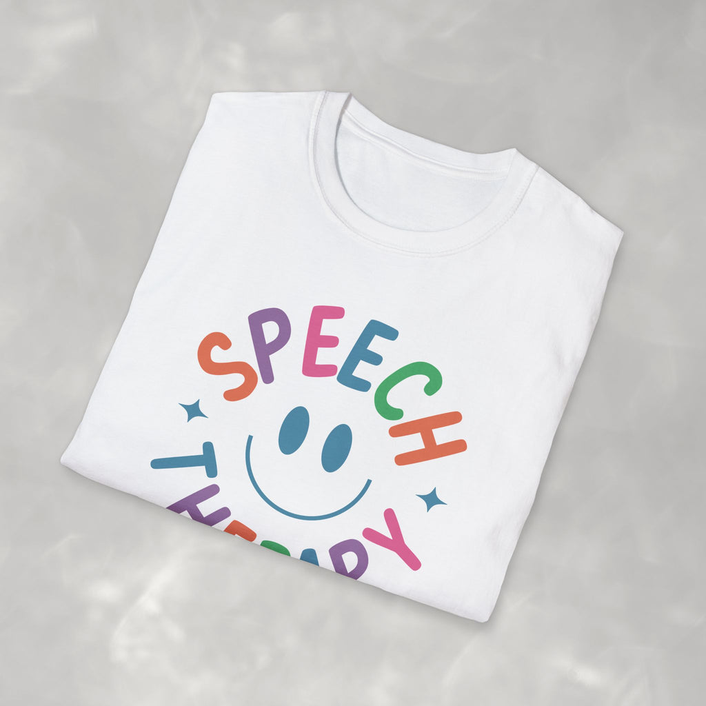Speech Therapy, Cute Playful Smile, SLP, SLPA Gildan Unisex Softstyle T-Shirt