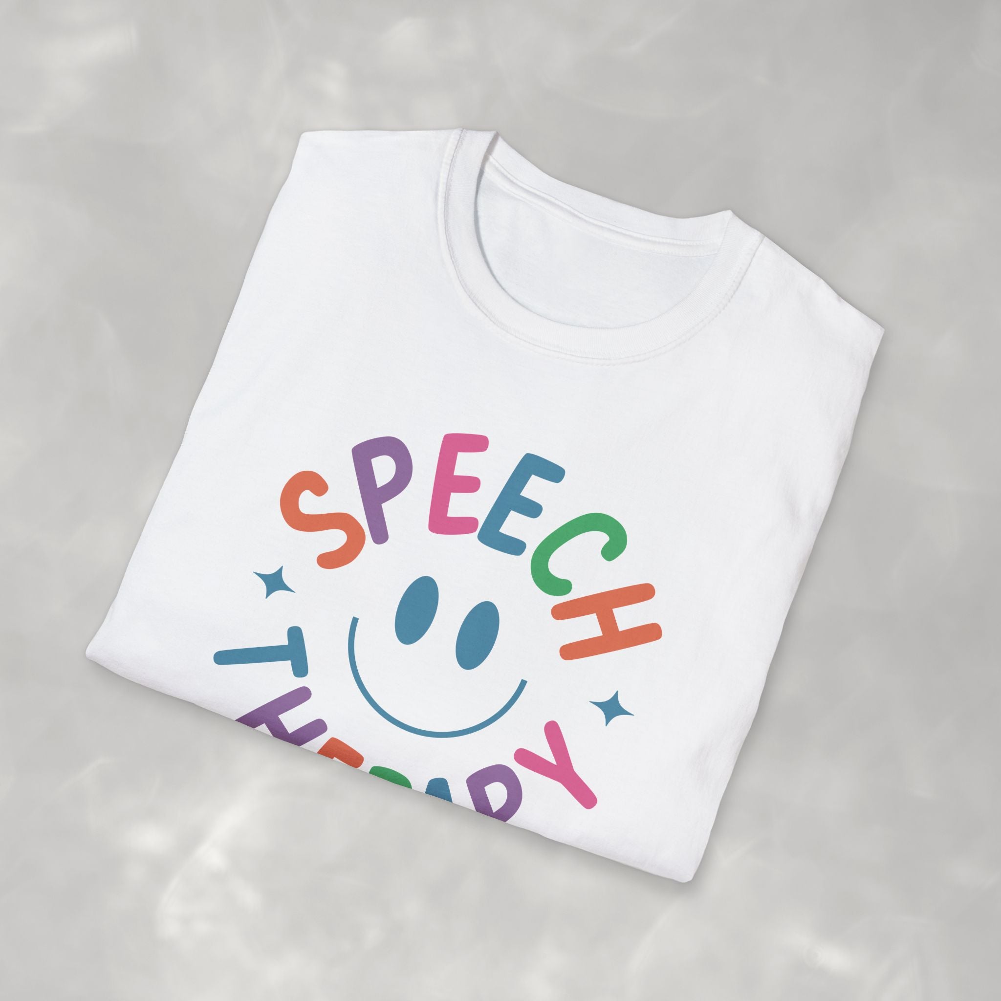 Speech Therapy, Cute Playful Smile, SLP, SLPA Gildan Unisex Softstyle T-Shirt