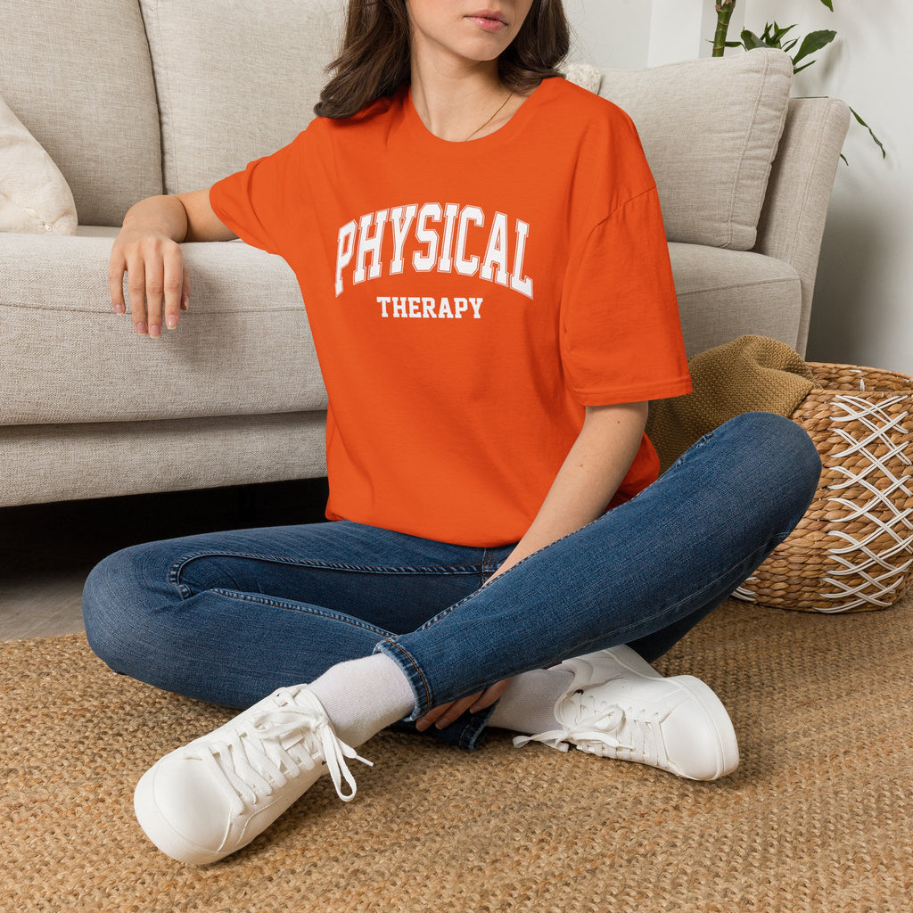 Physical Therapy, Therapist Varsity Style Gildan Unisex Softstyle T-Shirt