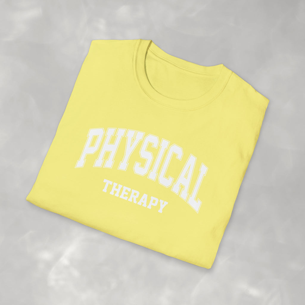 Physical Therapy, Therapist Varsity Style Gildan Unisex Softstyle T-Shirt