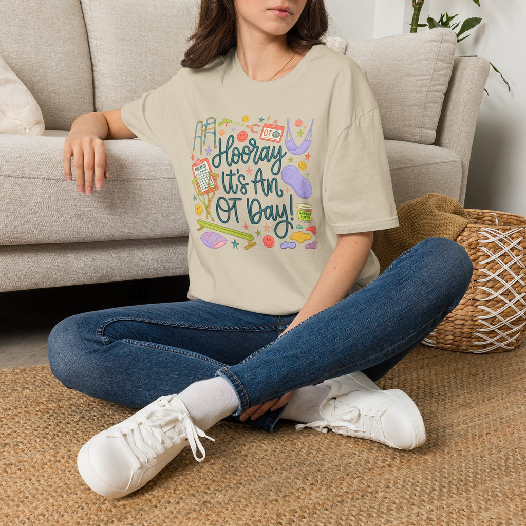 Hooray It's an OT Day, Cute, Playful, Pediatric Occupational Therapy, OTR, COTA Gildan Unisex Softstyle T-Shirt
