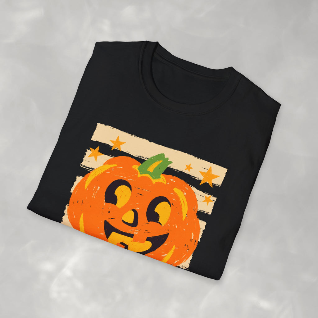 Happy Jack-O-Lantern, Striped Halloween Gildan Unisex Softstyle T-Shirt