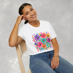 Boho Striped Flowers Gildan Softstyle T-Shirt