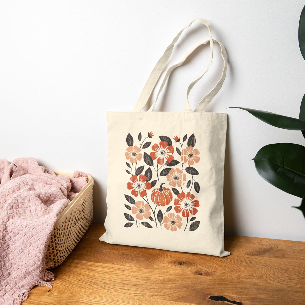 Vintage Autmn, Retro Fall Double-Sided Cotton Canvas Tote Bag