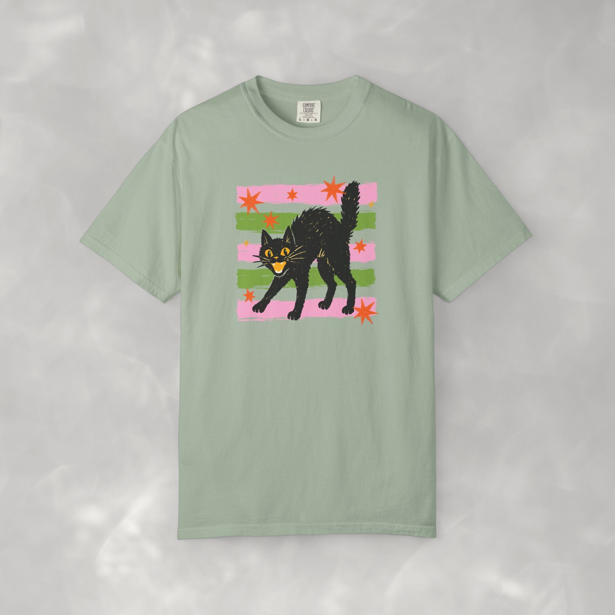 Spooky, Cute Black Cat, Halloween Comfort Colors Tee Unisex