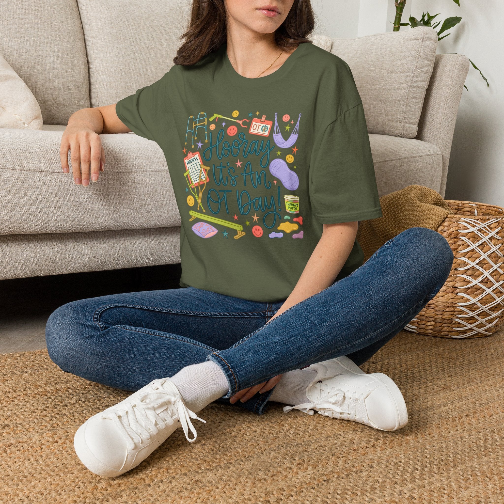 Hooray It's an OT Day, Cute, Playful, Pediatric Occupational Therapy, OTR, COTA Gildan Unisex Softstyle T-Shirt