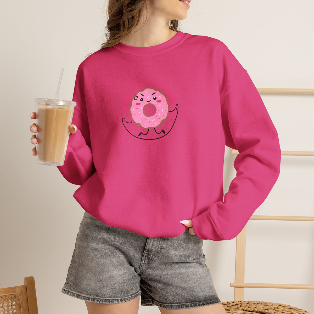 Donut Stop Trying, Funny Cute Motivational Gildan Unisex Heavy Blend™ Crewneck Sweatshirt