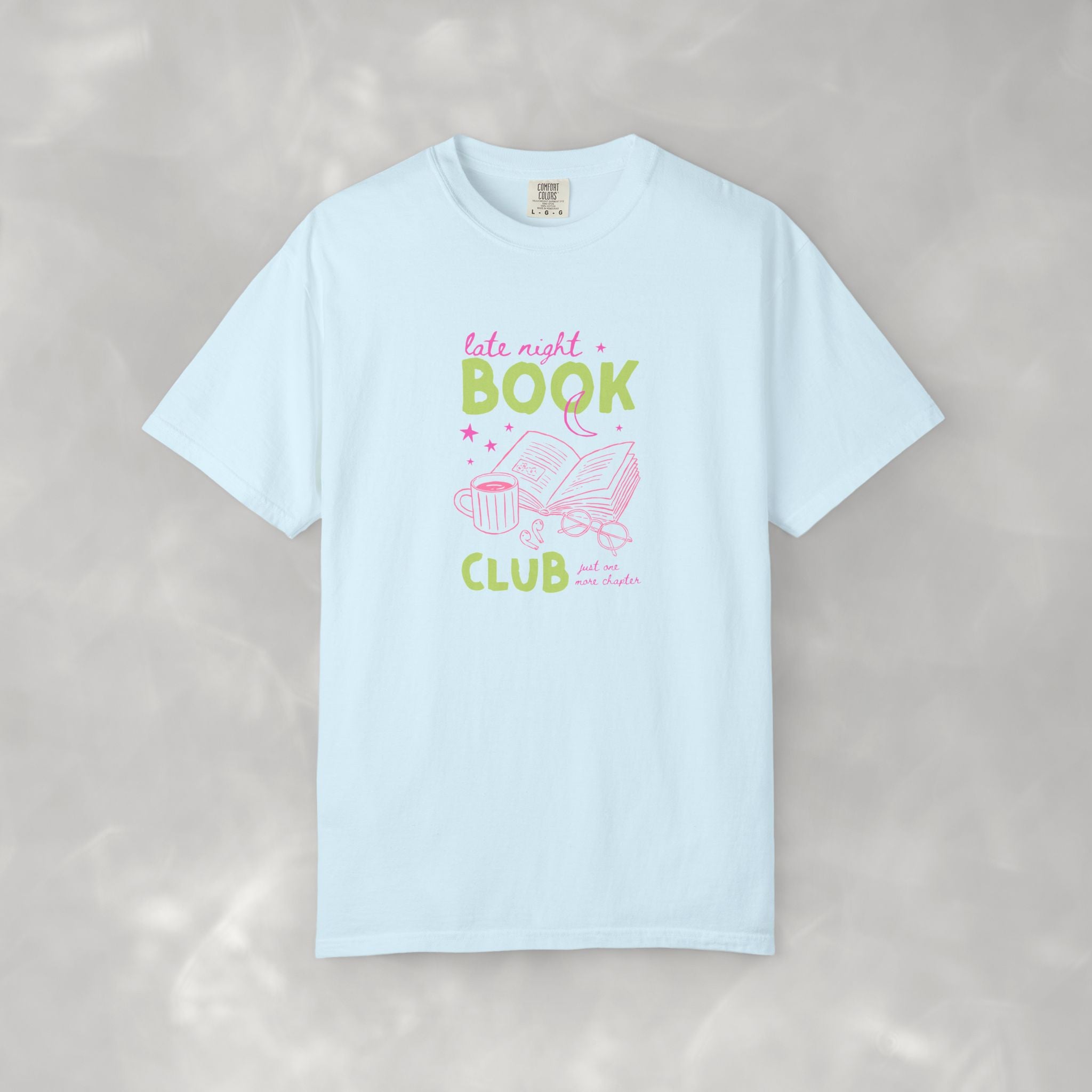 Late Night Book Club, Comfort Colors Book Lover, Reader Tee for Women,