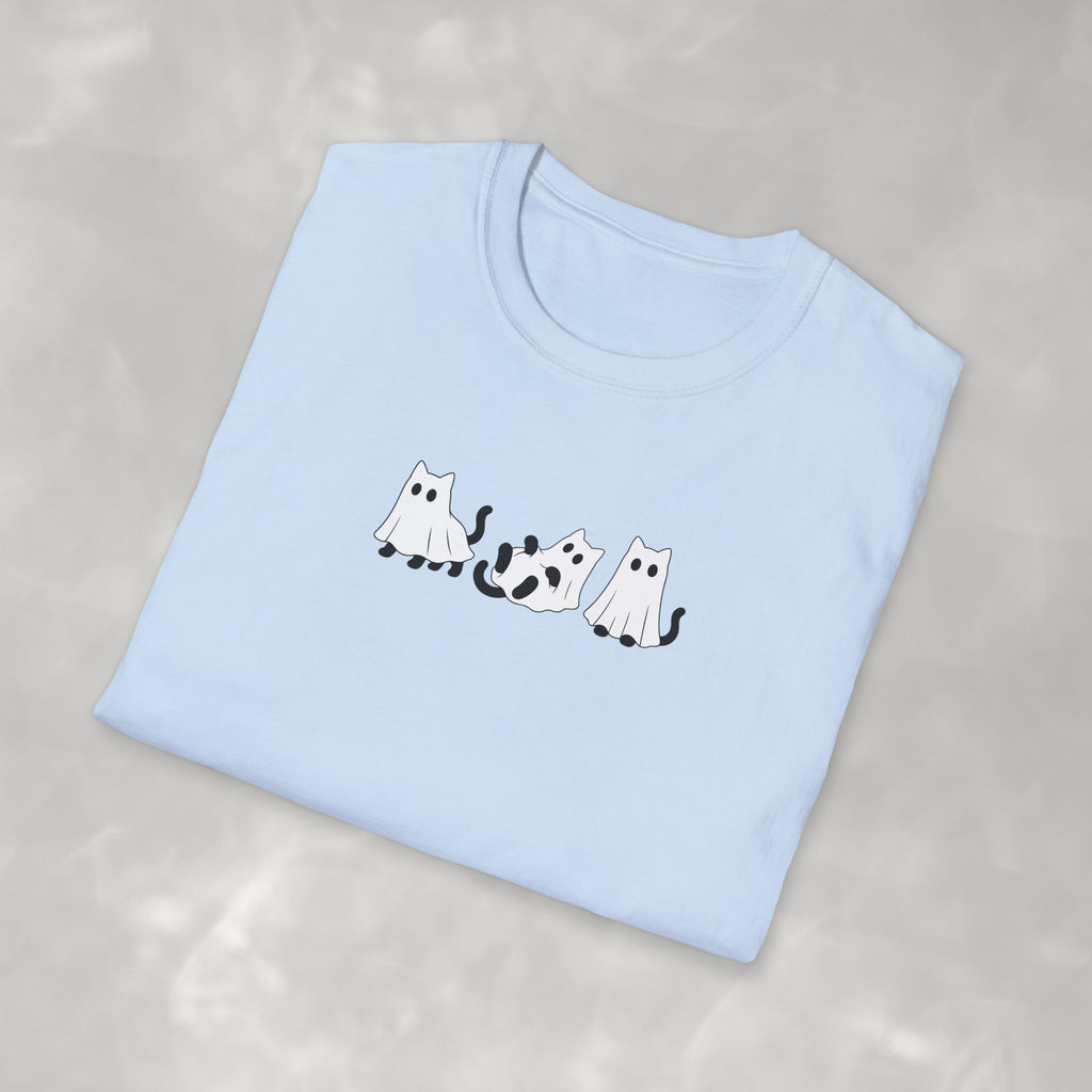 Cute Black Cat Ghosts, Haunted Kitties Halloween Gildan Unisex Softstyle T-Shirt