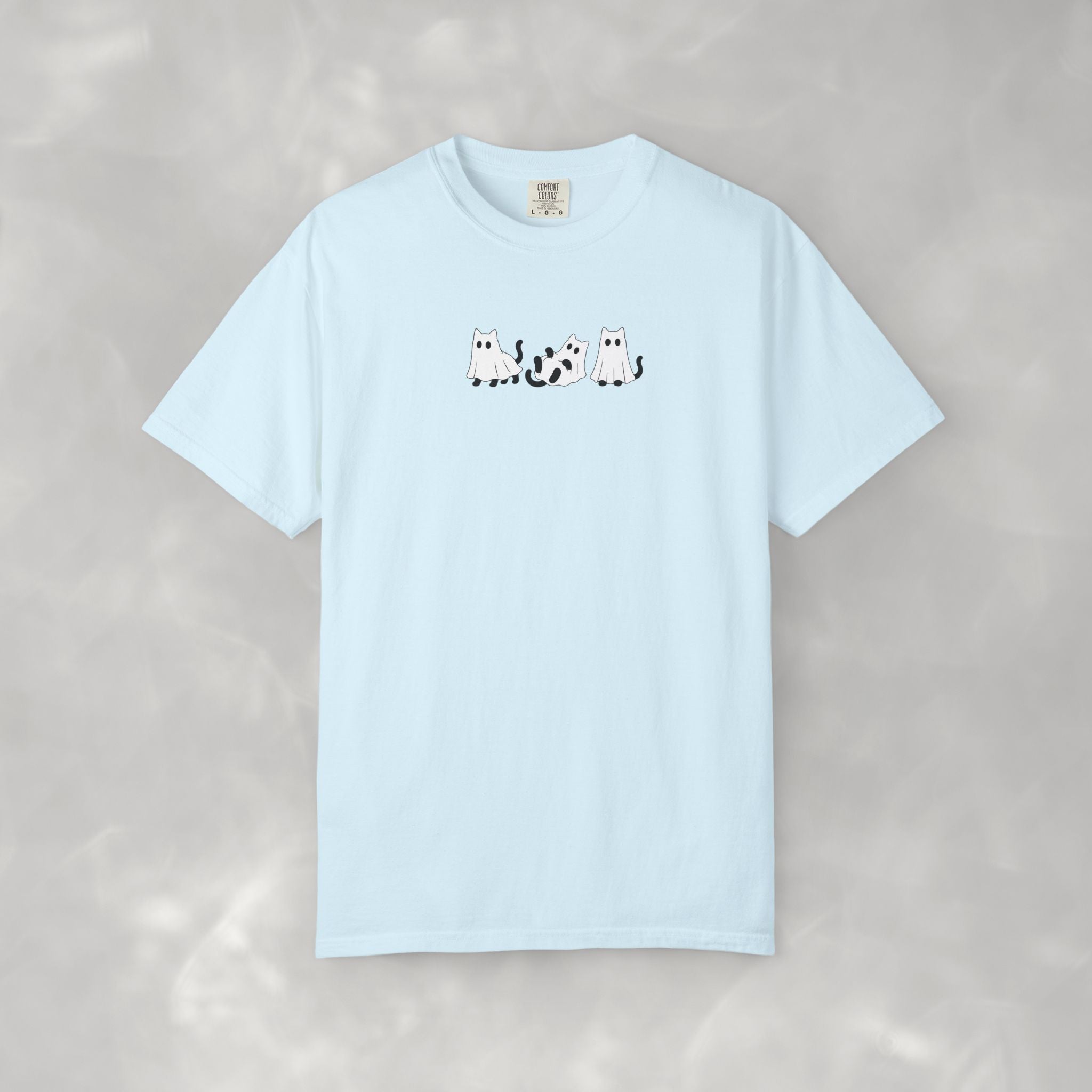 Cute Black Cat Ghosts, Haunted Kitties Halloween Comfort Colors Tee
