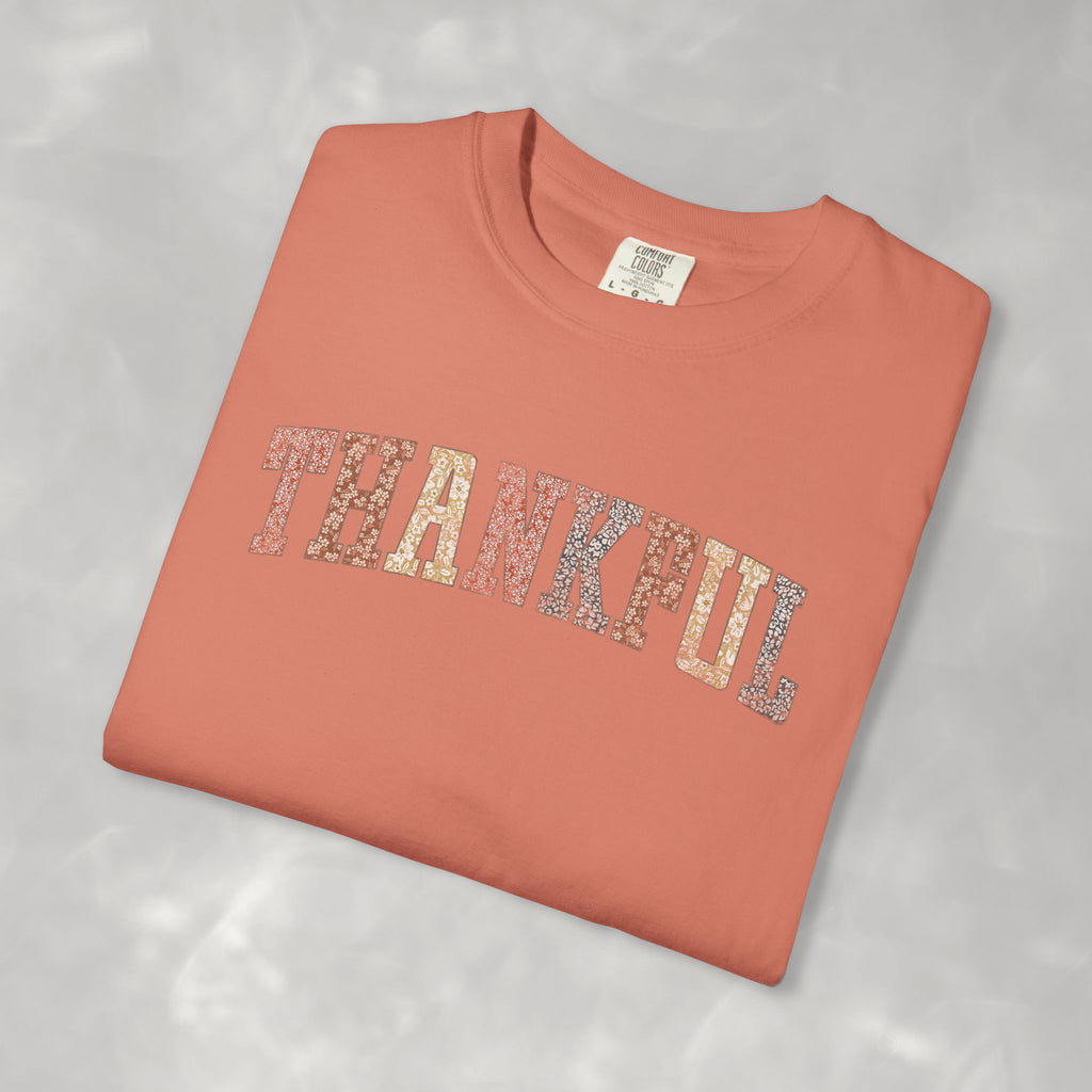 Boho Cute Thankful Comfort Colors Garment-Dyed T-shirt for Thanksgiving