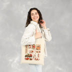 Hello Fall, Cute Autumn Collage Double-Sided Cotton Canvas Tote Bag