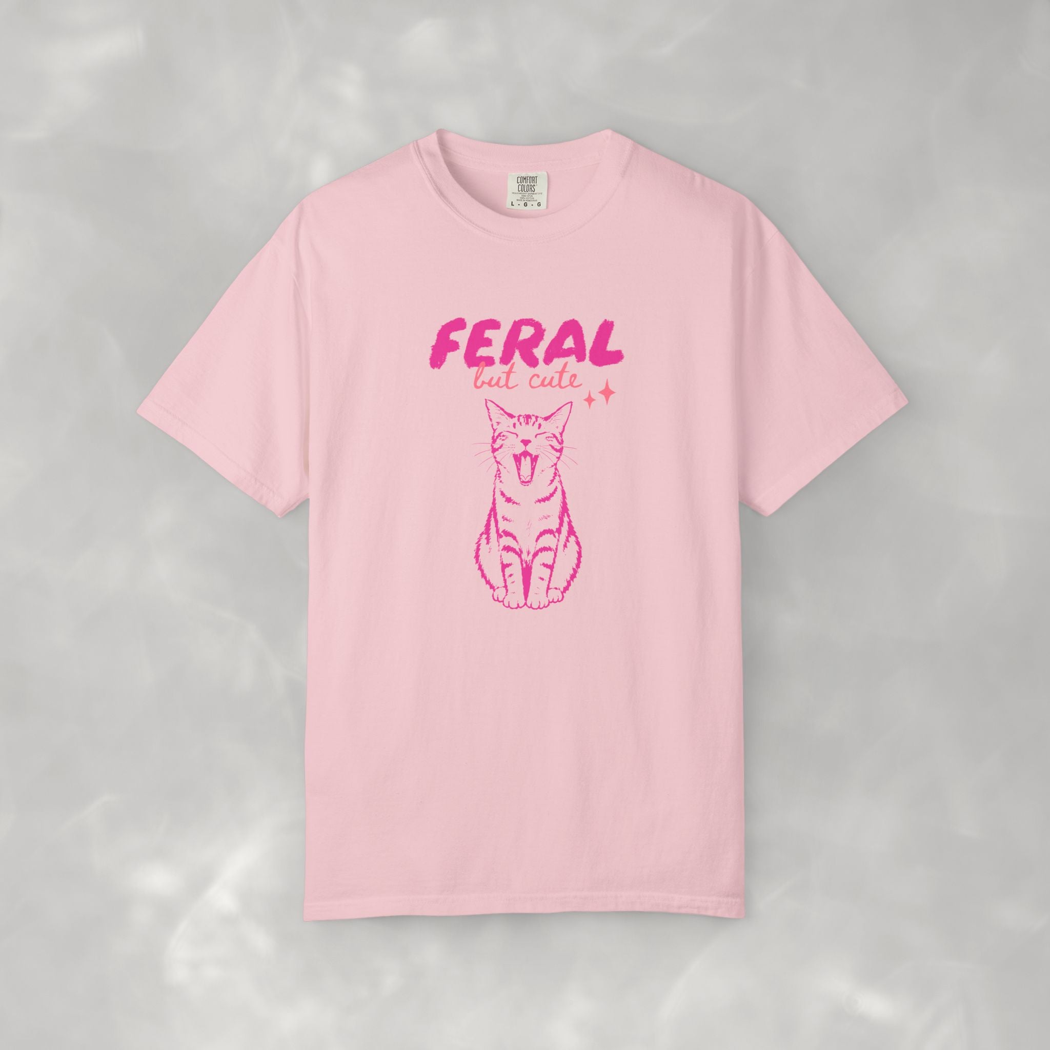 Feral But Cute, Funny, Cat Lover Comfort Colors Tee