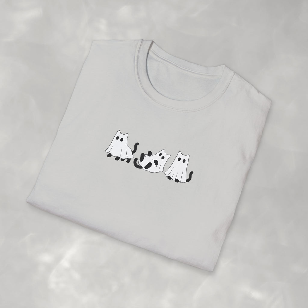 Cute Black Cat Ghosts, Haunted Kitties Halloween Gildan Unisex Softstyle T-Shirt