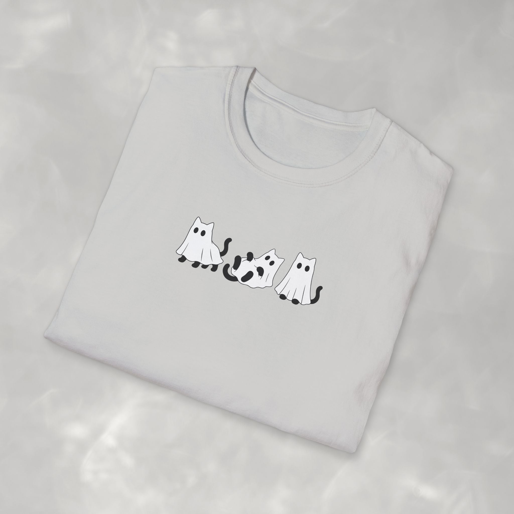 Cute Black Cat Ghosts, Haunted Kitties Halloween Gildan Unisex Softstyle T-Shirt