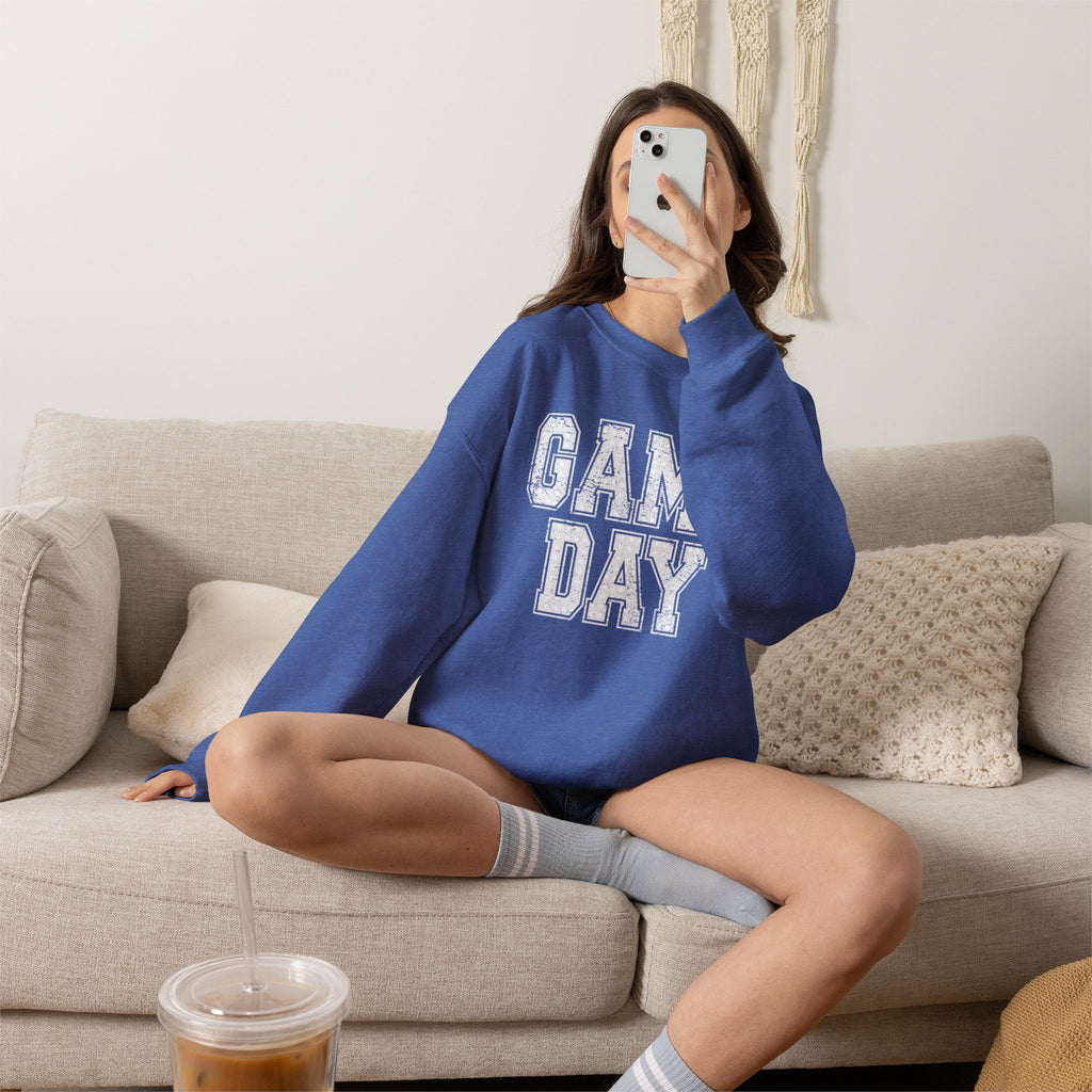 Cute Game Day, Preppy Polka Dot Gildan Unisex Heavy Blend™ Crewneck Sweatshirt